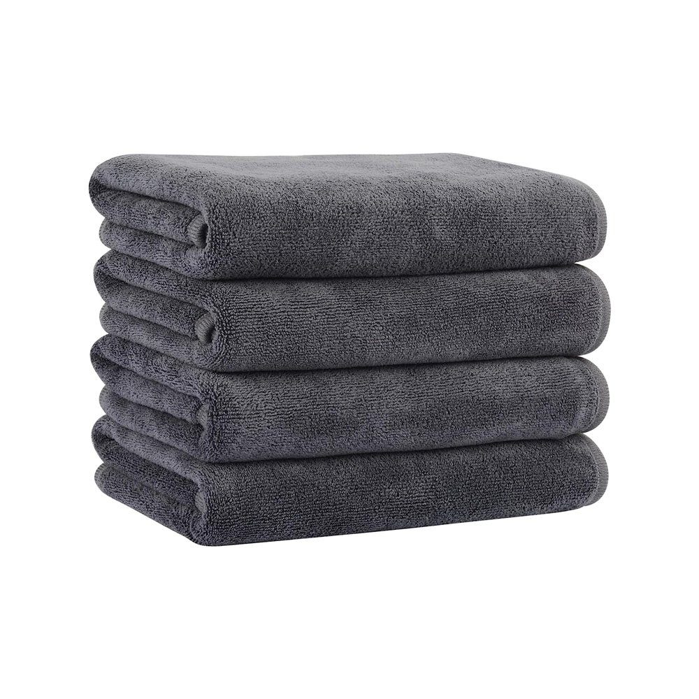 Sarfly Gästehandtücher Mikrofaser Handtuch 4er Set, Super saugfähiges Sporthandtuch Grau