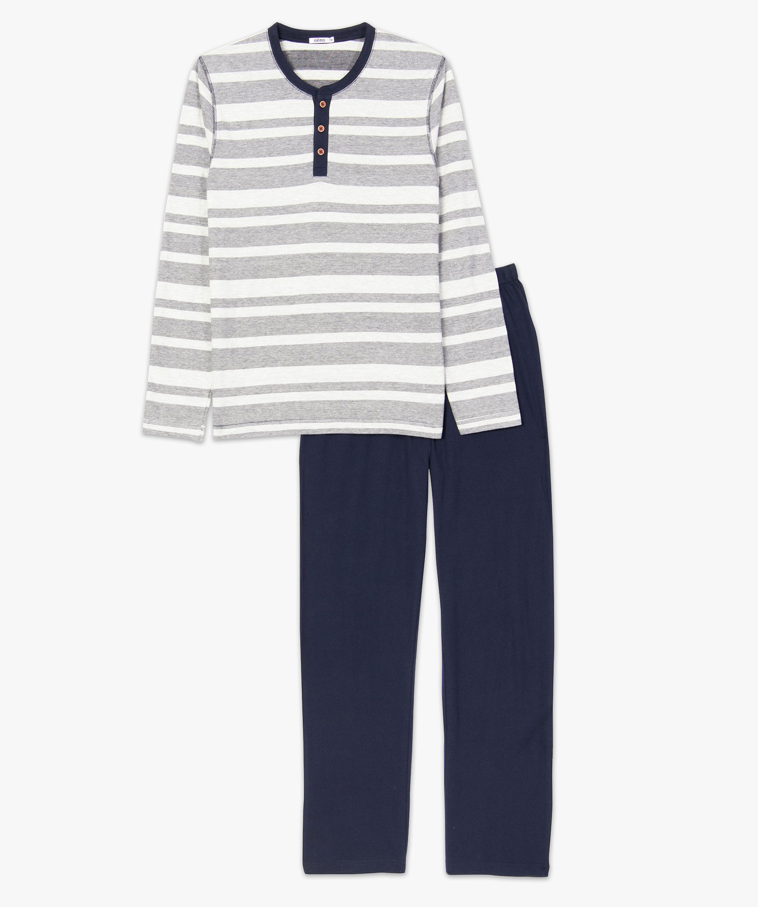 Pyjama homme 2 pièces tee-shirt et pantalon dépareillés bleu | GEMO
