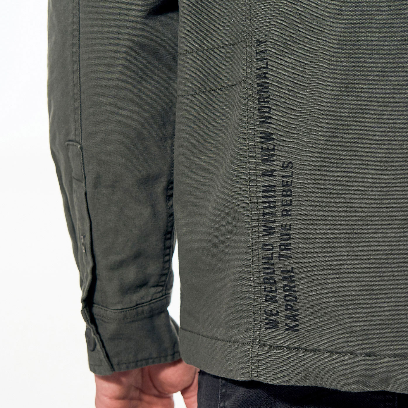 PAVI   Veste kaki Homme en 100% coton
