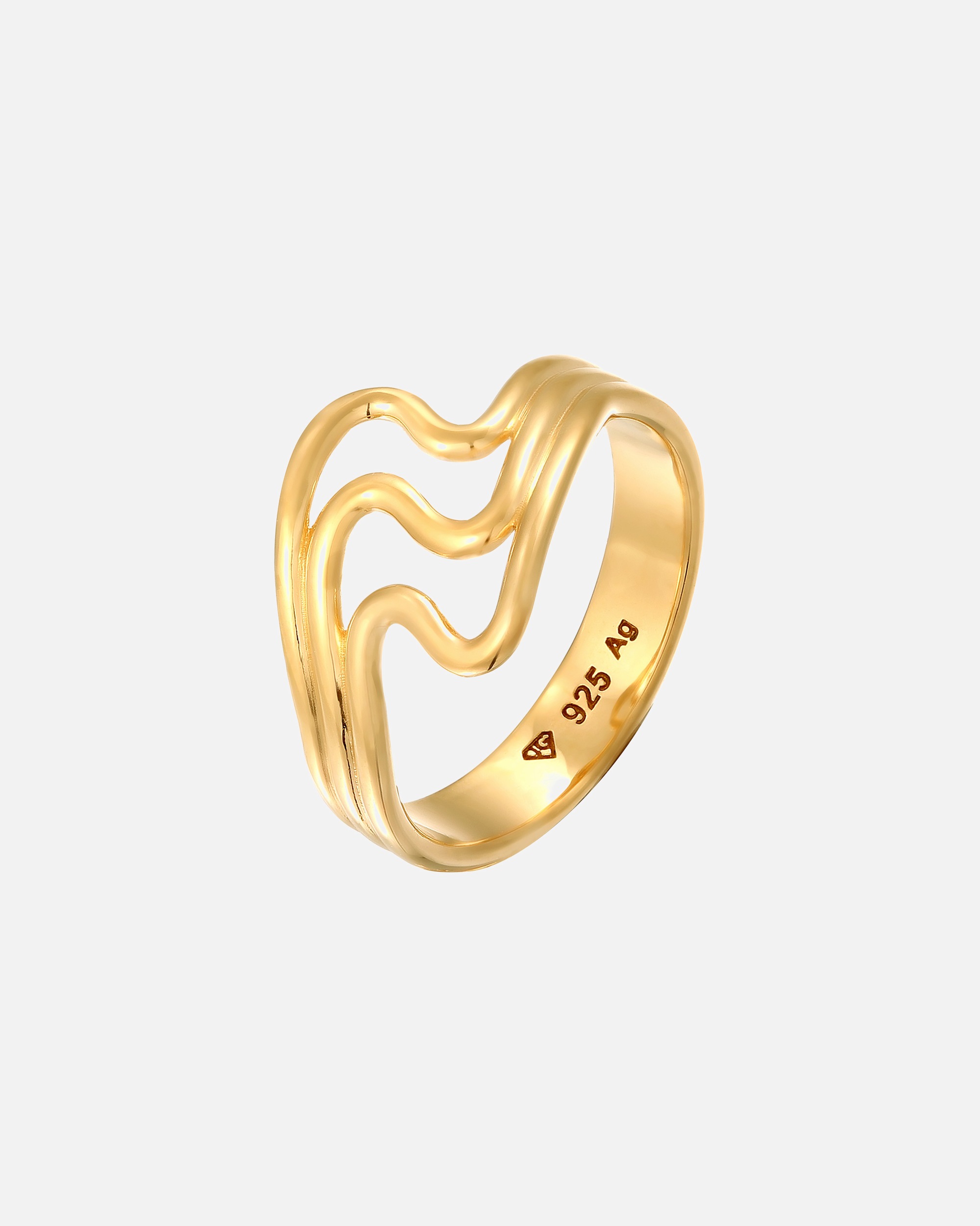 Anello da donna Elli Elli senza pietre, con motivo a onde, in argento sterling 925, ideale per l'estate e la spiaggia.