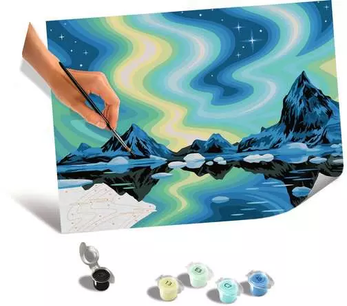 CreArt Leinwand Nordlichter - Malen nach Zahlen für Erwachsene