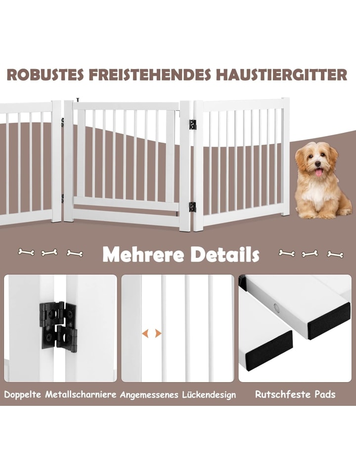 COSTWAY Absperrgitter Hundegitter 3 tlg. in Weiß günstig kaufen 210 cm