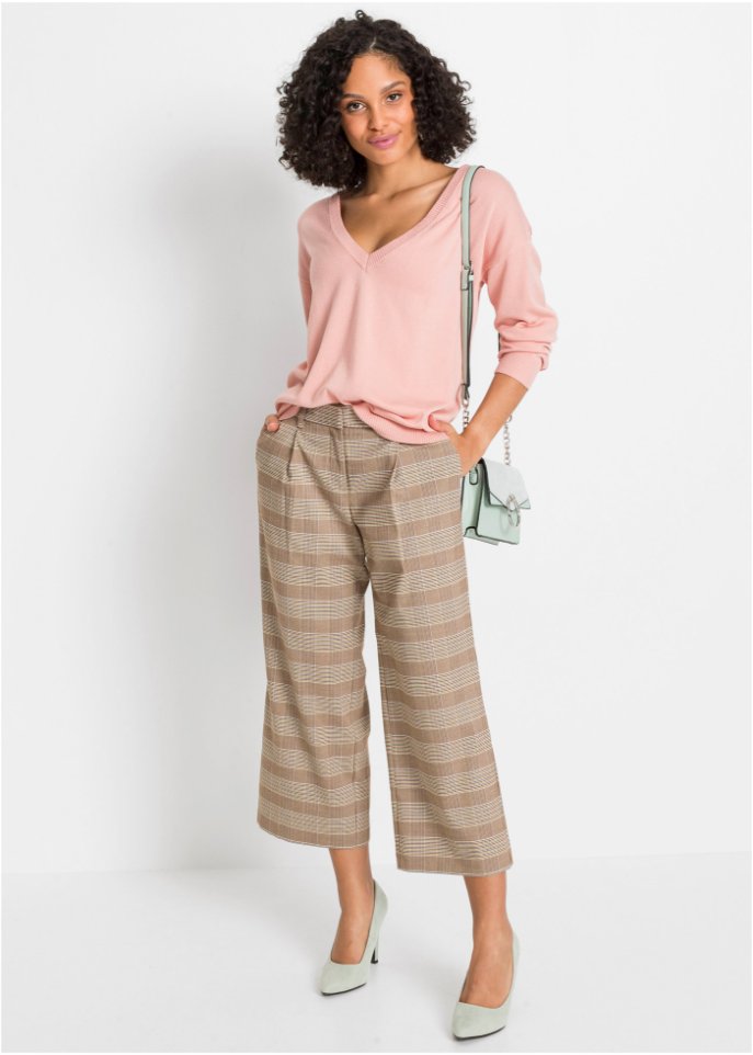 Oversize-Pullover mit V-Ausschnitt