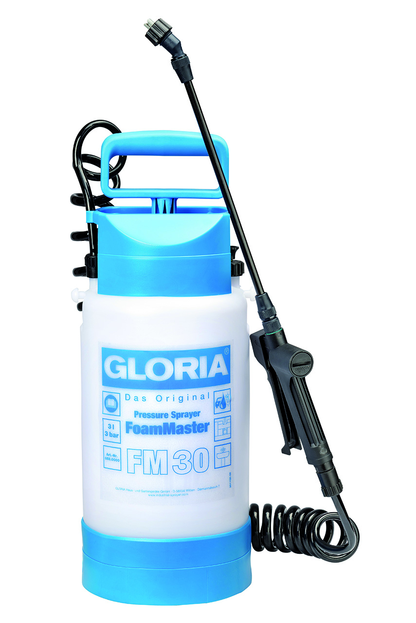 Pulvérisateur à pression Gloria 000658.0000 FoamMaster FM 30, 3 l, joints Viton, 3 cartouches de mousse incluses