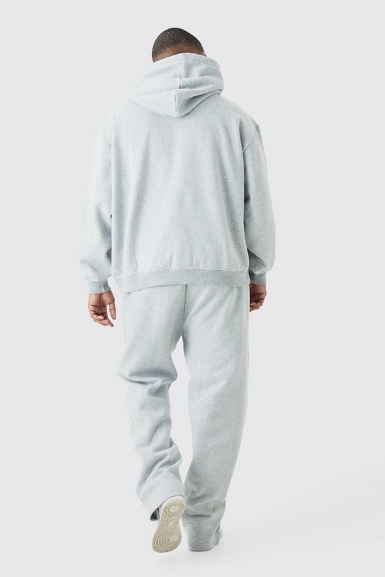 Plus kastiger Oversize Trainingsanzug mit Kapuze