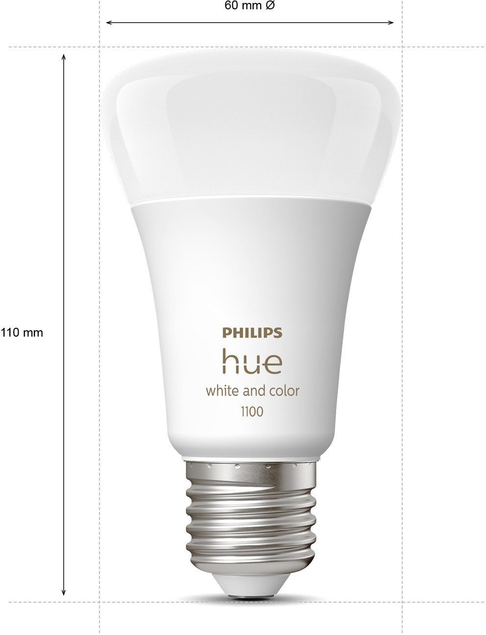 Philips Hue LED-Leuchtmittel White & Col. Amb. E27 Doppelpack 2x800lm 75W, E27, 1 St., Farbwechsler, Warmweiß