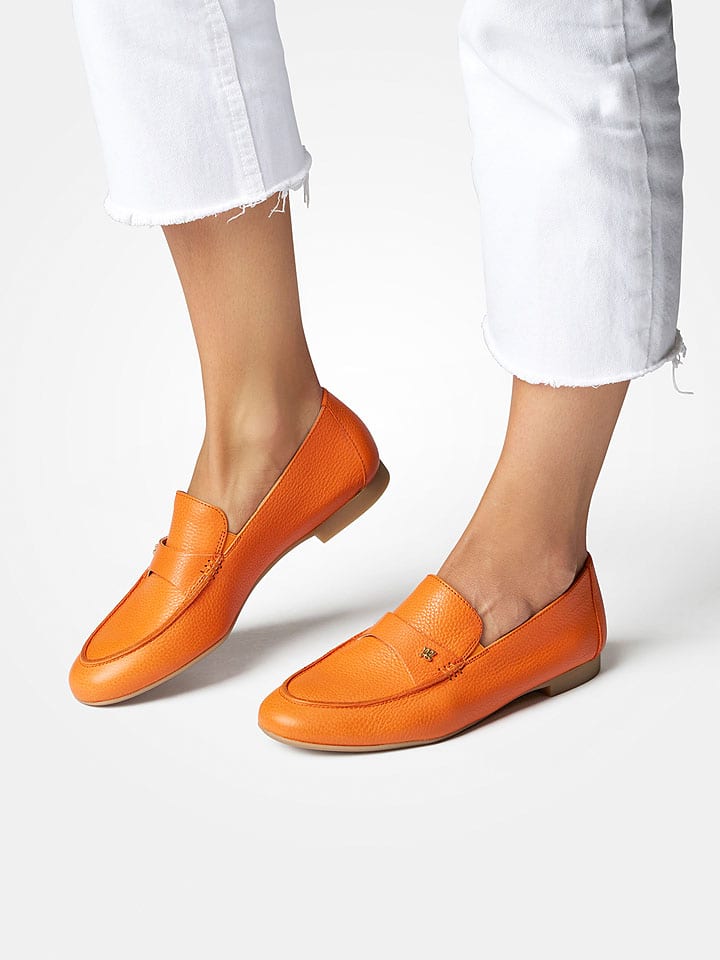 Paul Green Leder-Mokassins in Orange günstig kaufen