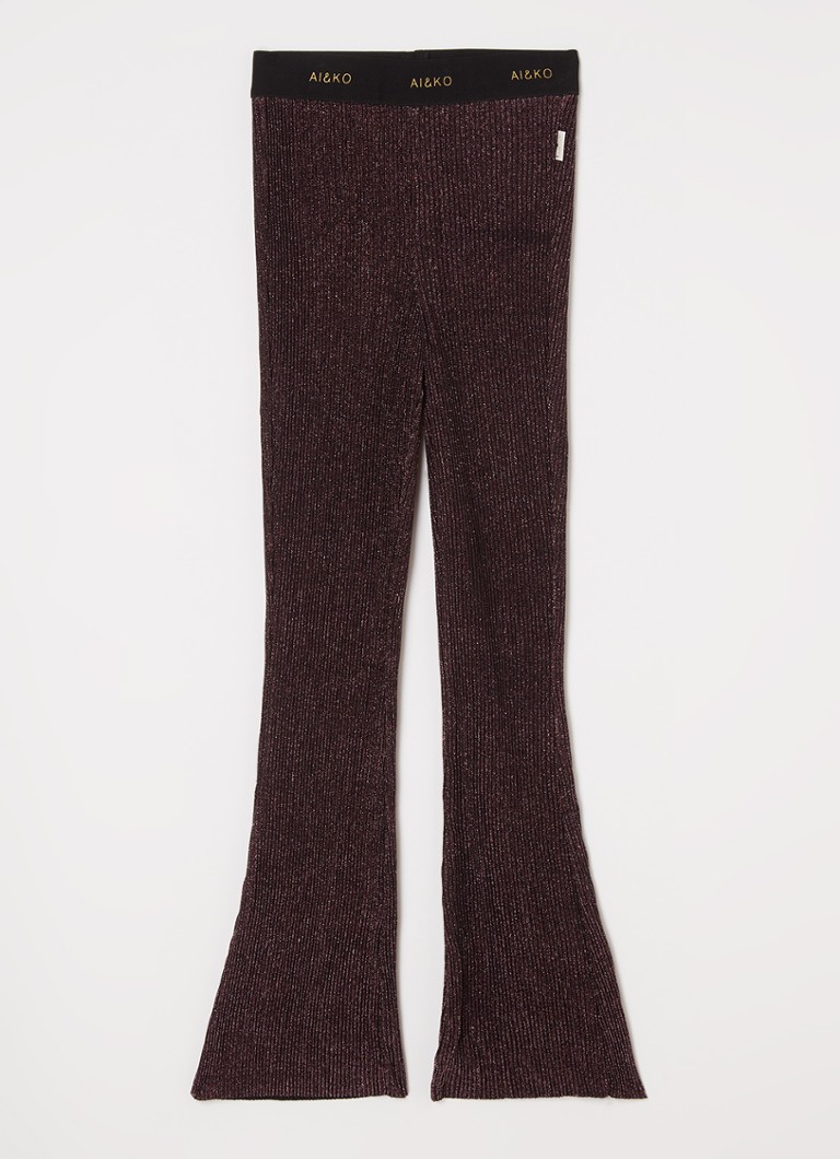 Pantaloni evazați cu talie înaltă și paiete AI&KO Flair