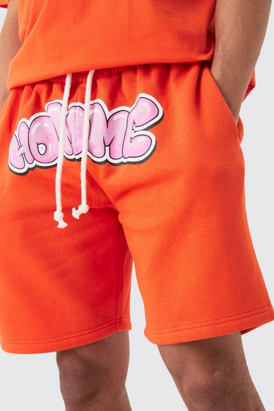 Lockere Jersey-Shorts mit Homme-Print