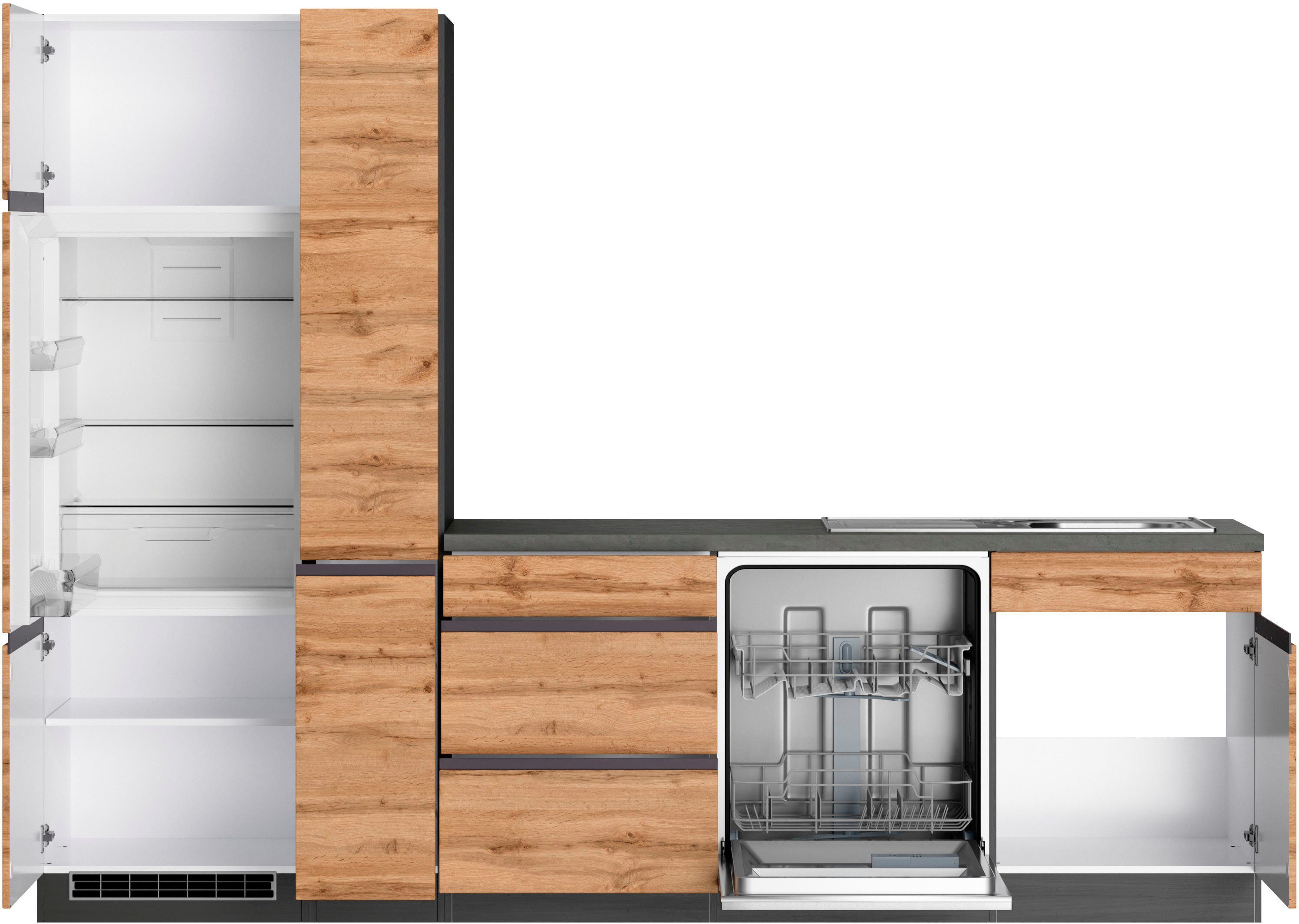 HELD MÖBEL Küche Riesa, Stellbreite 240x270 cm, wahlweise mit oder ohne E-Geräte