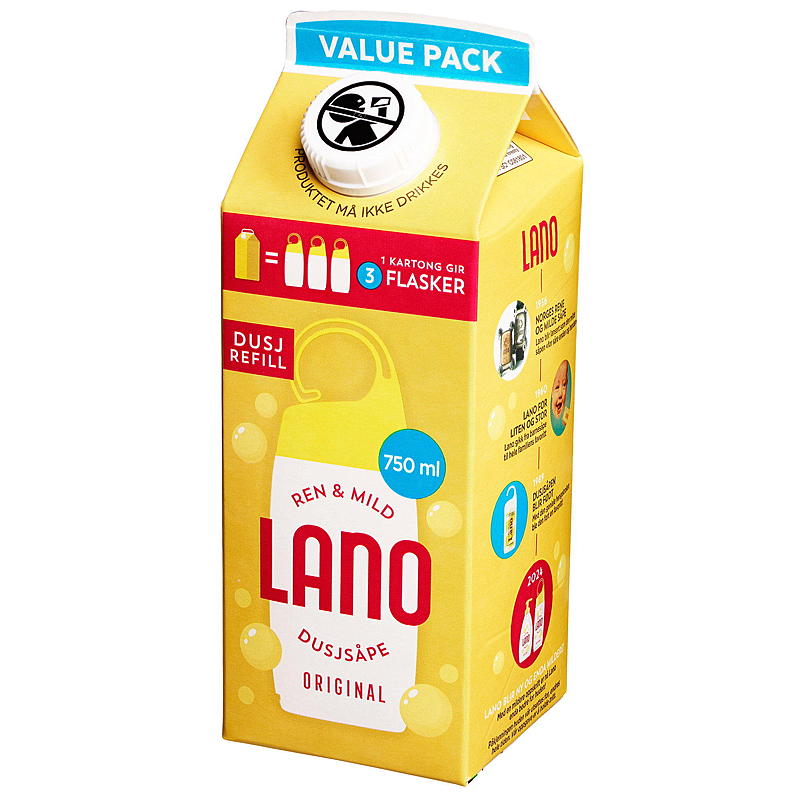 Lano Dusjsåpe 750 ml refill Lano