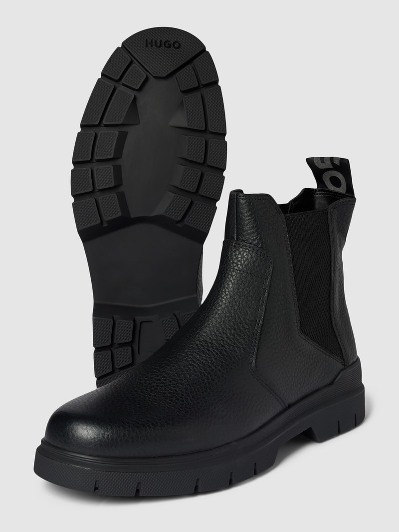 Chelsea Boots aus Leder-Mix Modell 'Ryan' in schwarz