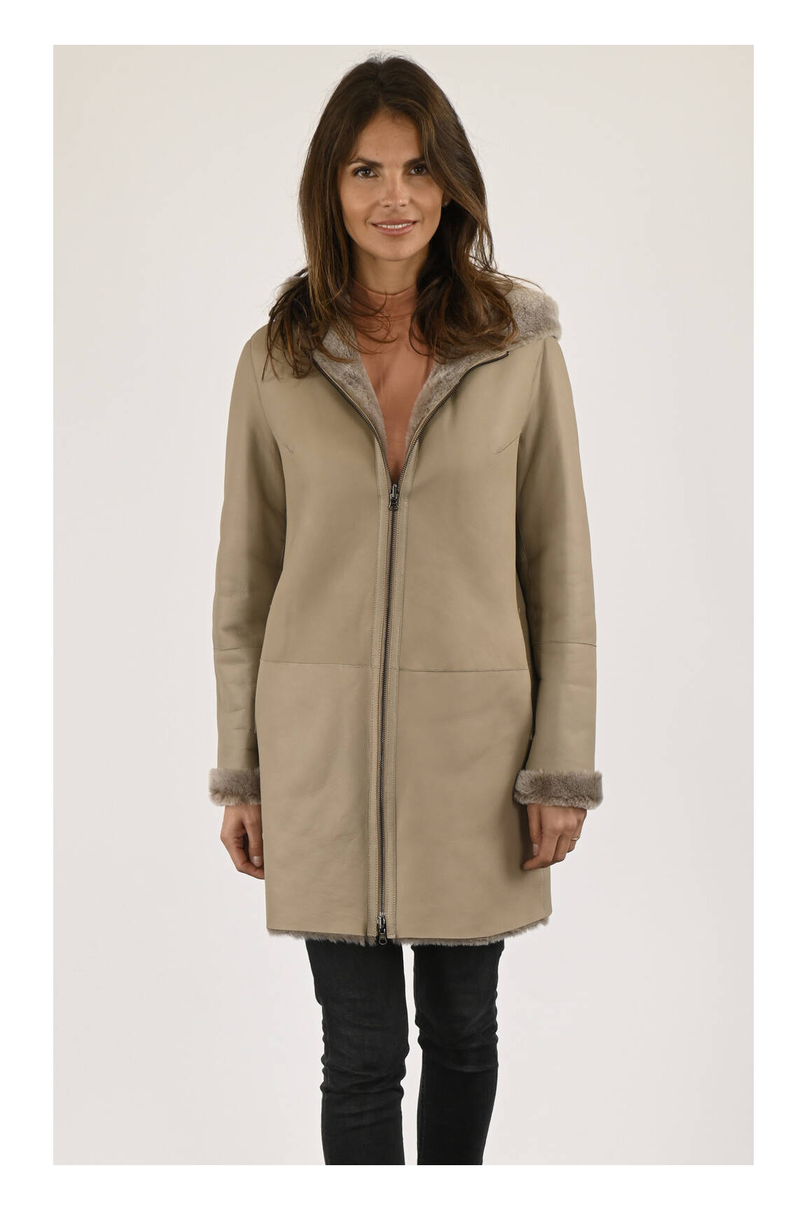 La Canadienne Manteaux Longs Femme couleur beige