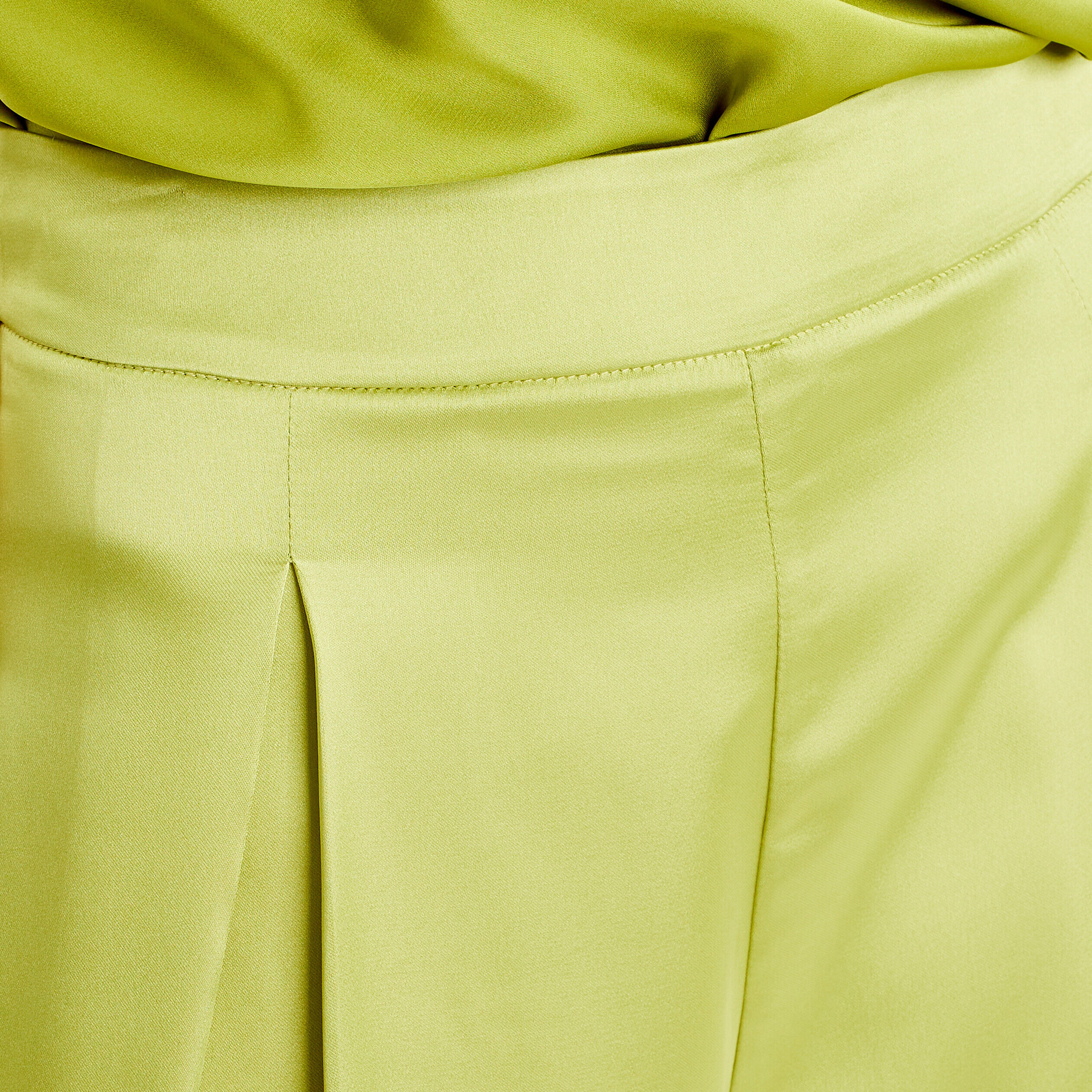 Pantalon large vert anis femme | Cache Cache