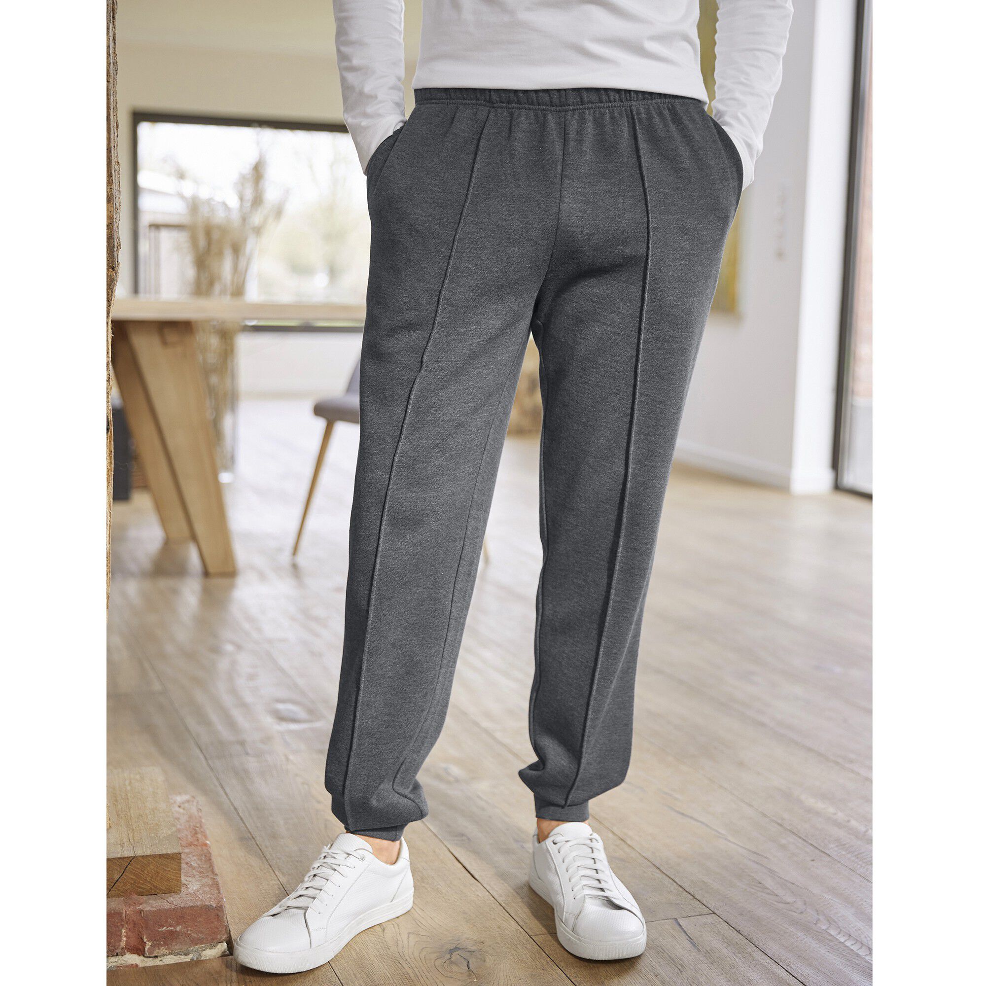 Pantalon loisirs molleton, bas resserrés