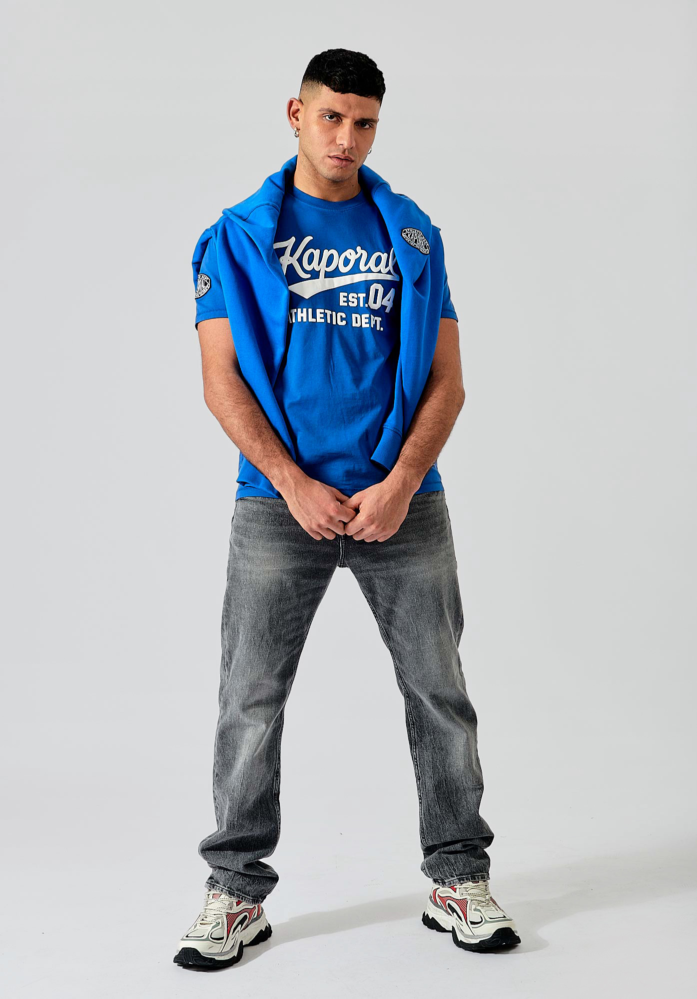 BAREL  T-shirt bleu homme 100% coton