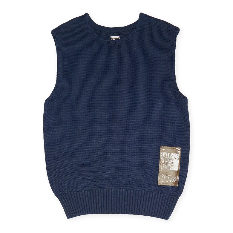 GR10K Cotton Knit Vest navy