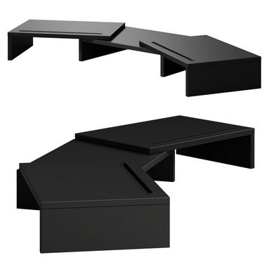 HAGO Schreibtischaufsatz 3-tlg. Monitorständer Auflage Unterbau Set Tischhalterung drehbar