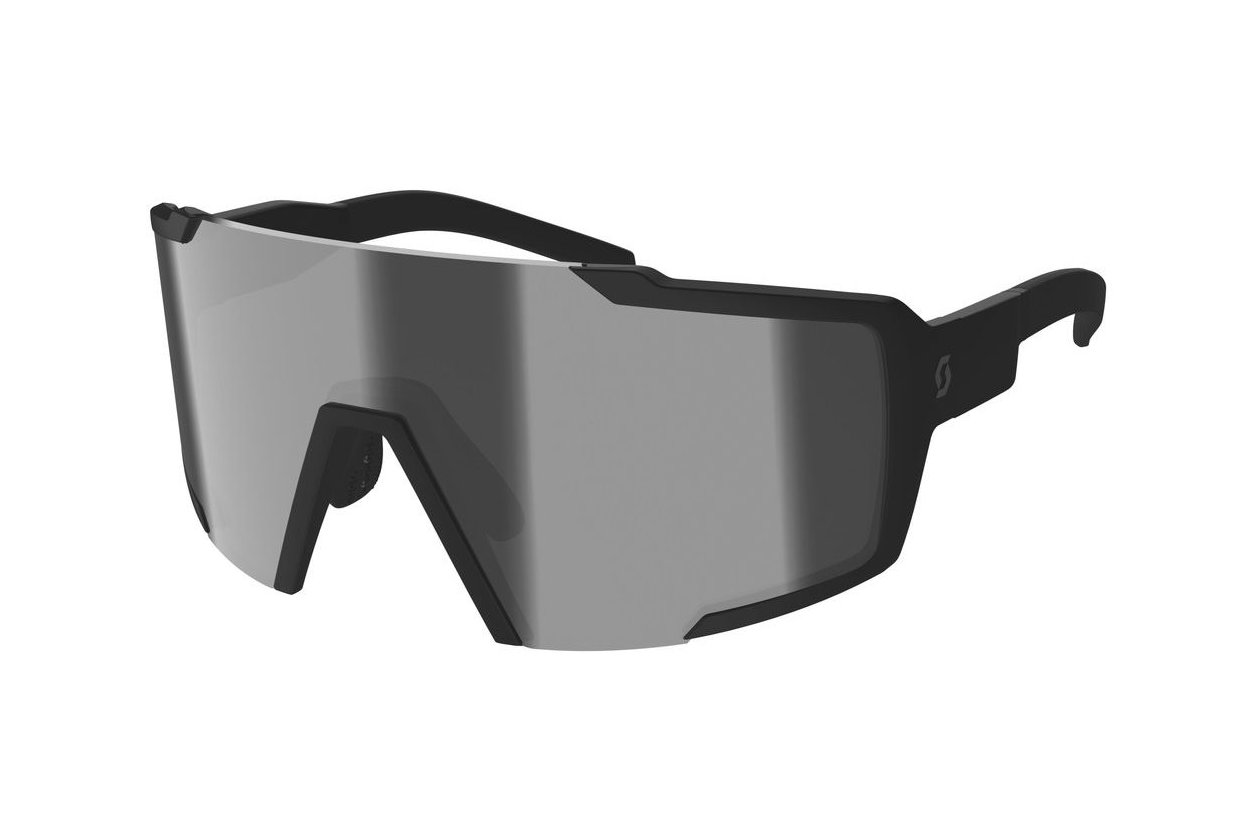 Scott Shield Compact Sonnenbrille black matt / blue chrome enhance