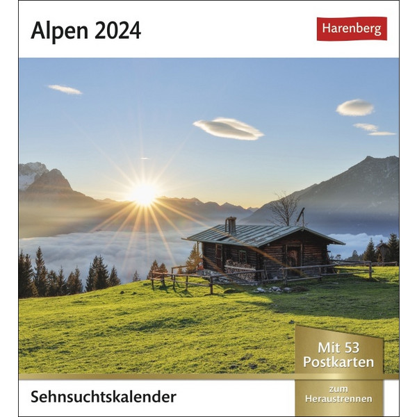 ALPEN SEHNSUCHTSKALENDER 2024. 53 POSTKARTEN - Kalender