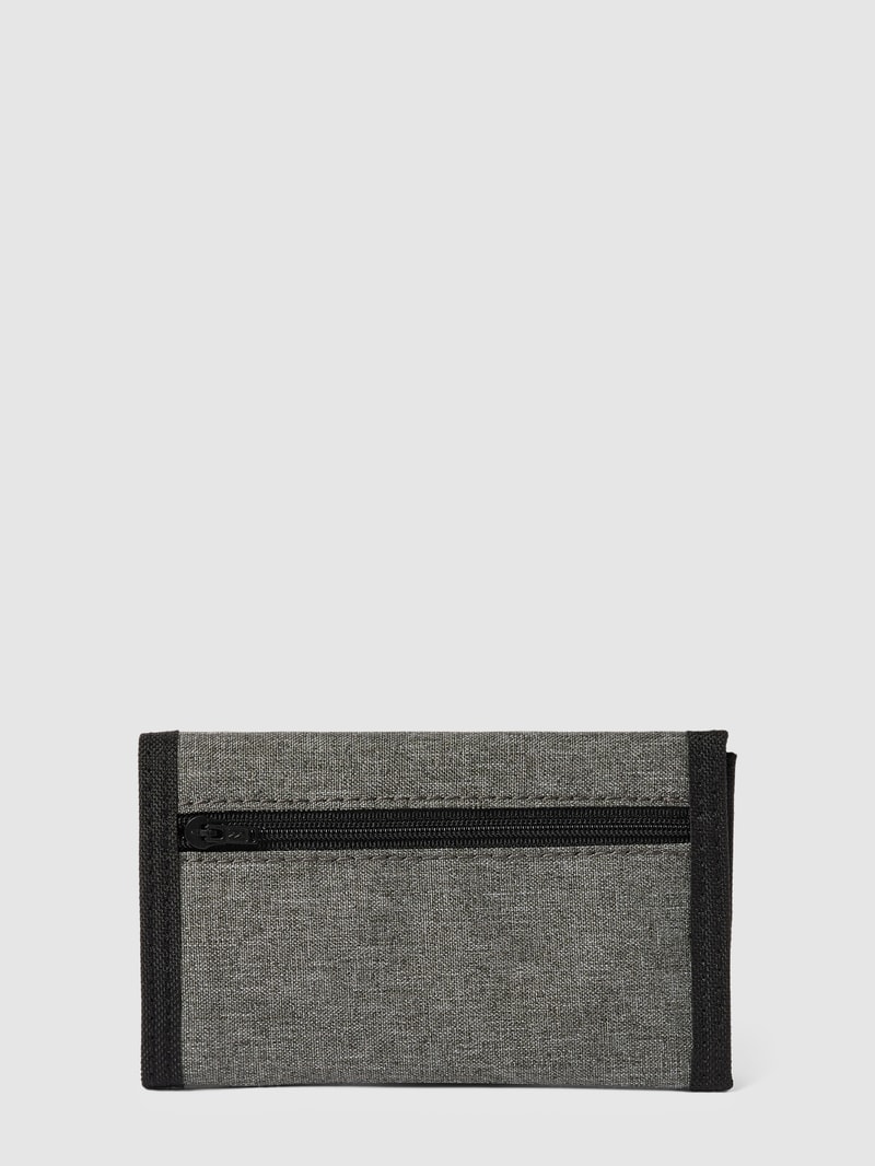 Portemonnaie mit Label-Stitching in mittelgrau meliert