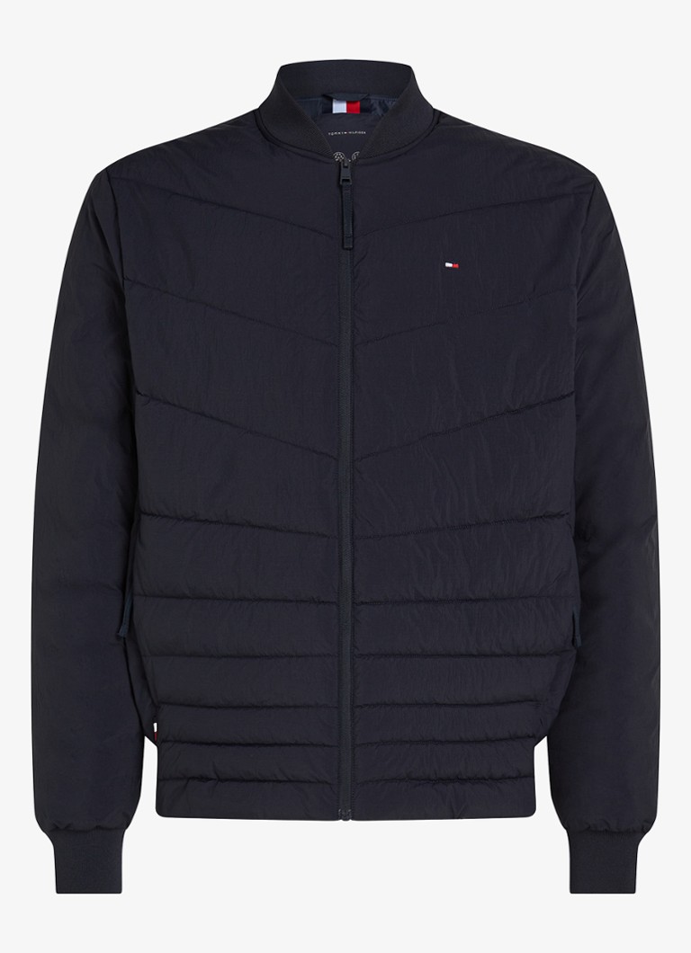 Jachetă bomber matlasată Tommy Hilfiger cu buzunare cu fermoar și logo