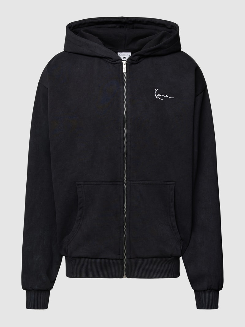 Sweatjacke mit Label-Stitching in black