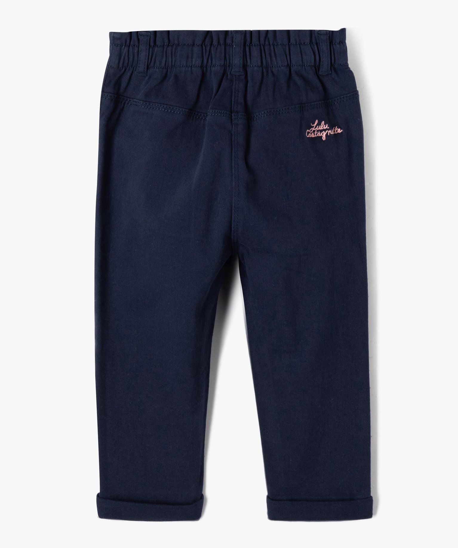 Pantalon bébé fille avec détail bandana à la taille - Lu... bleu fonce | GEMO