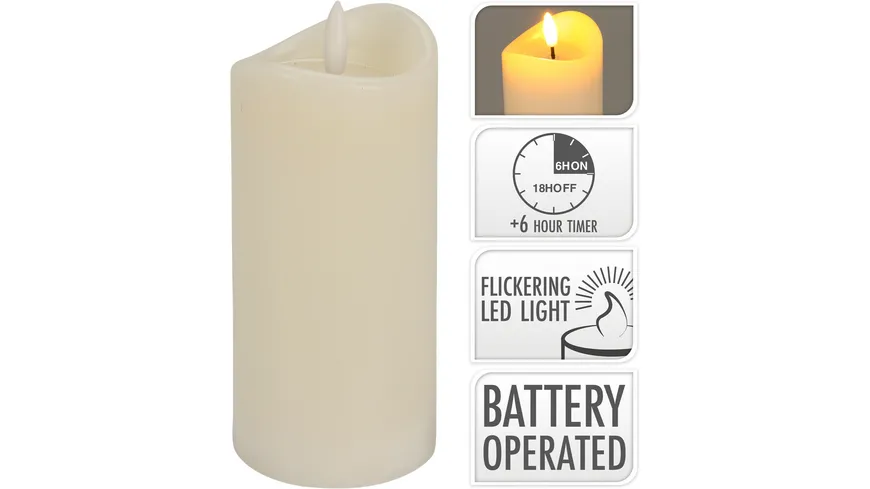 LED Kerze 7x15 cm elfenbein
