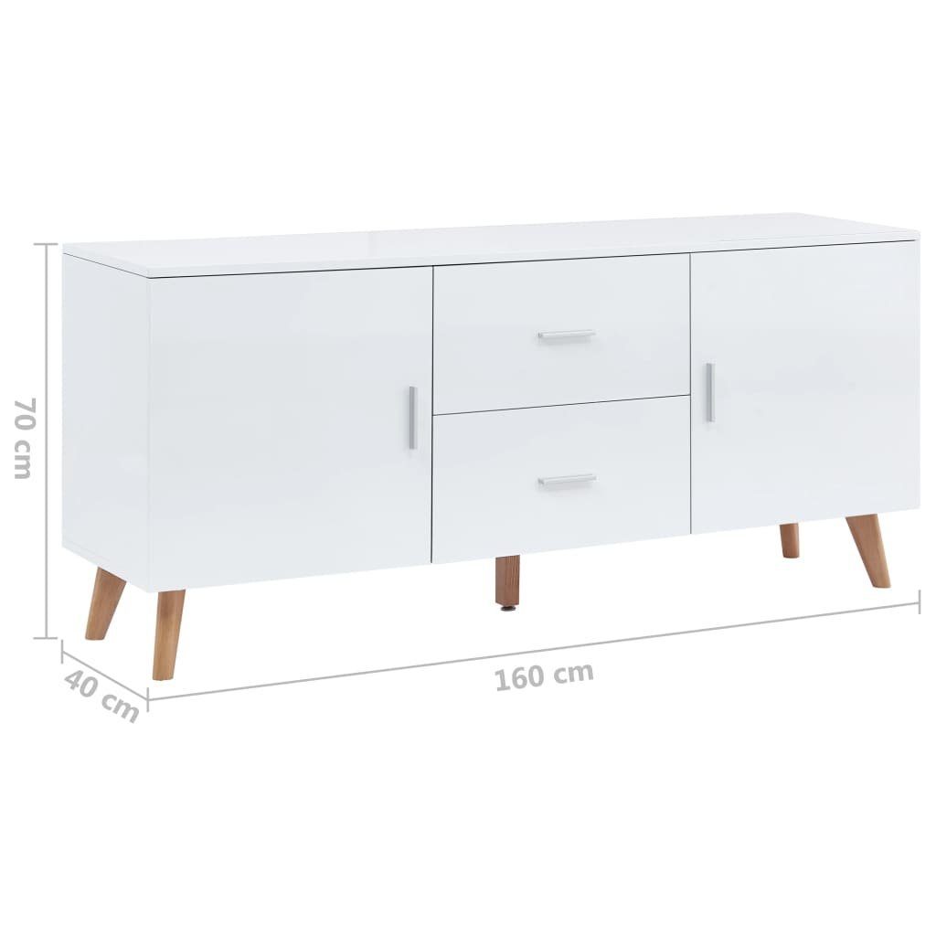 vidaXL Sideboard Sideboard Weiß 160×40×70 cm MDF (1 St)