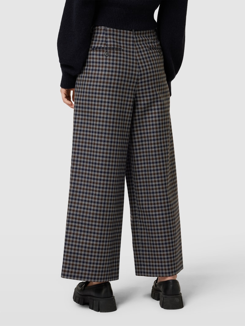 Stoffhose mit Karomuster Modell 'AGGETTO' in marineblau