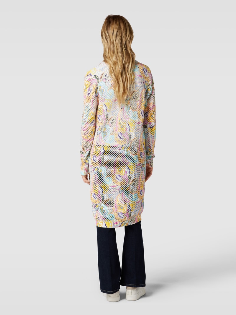 Longcardigan mit Allover-Muster in blau