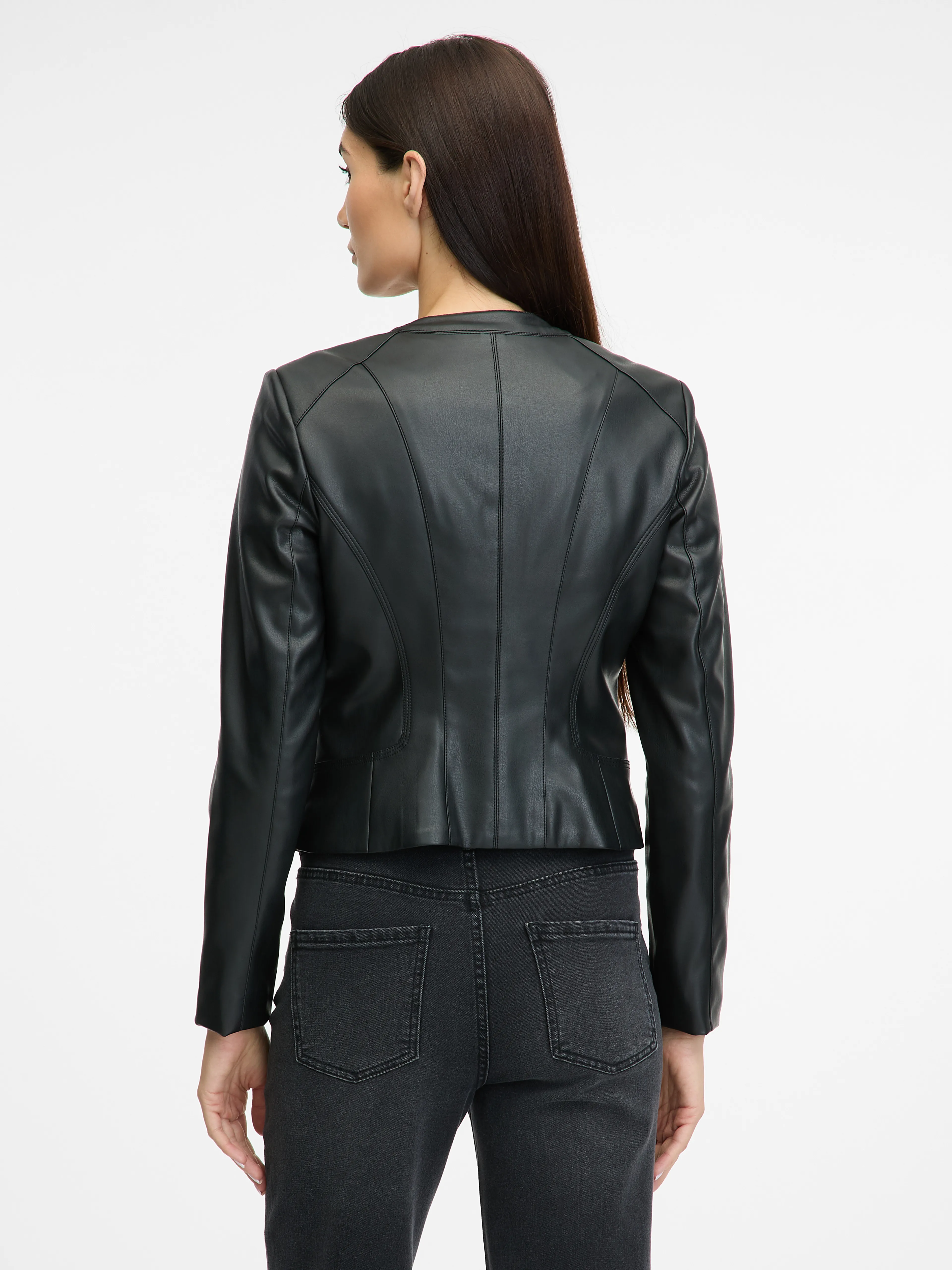 Schwarze Damen Lederjacke ORSAY