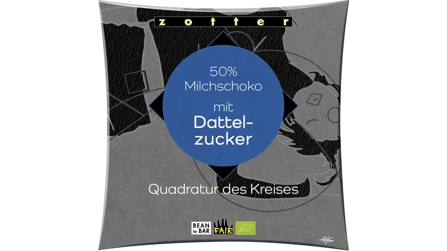 Zotter Quadratur des Kreises - 50% Milchschoko mit Dattelzucker 70 g
