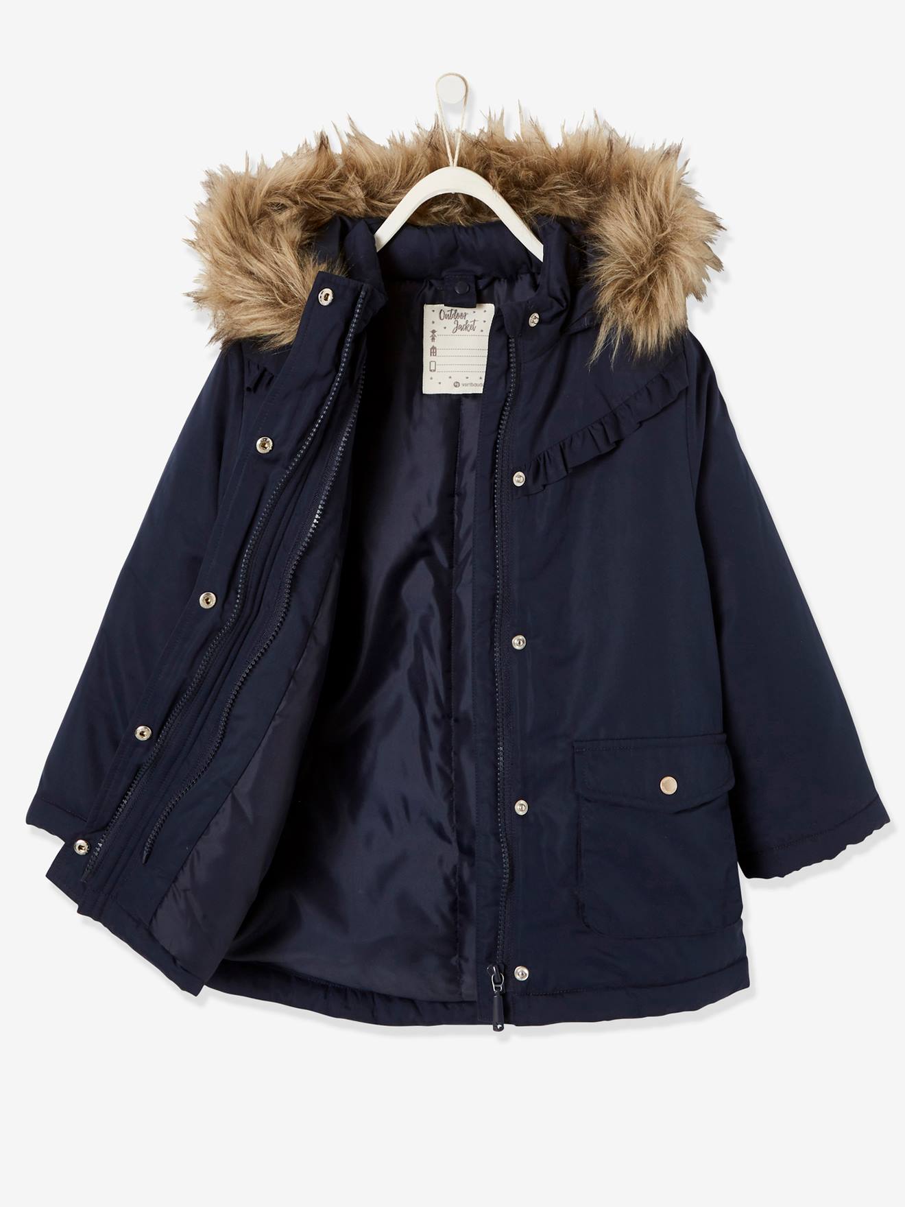 Vertbaudet Mädchen 3-in-1-Jacke mit Recycling-Polyester - nachtblau