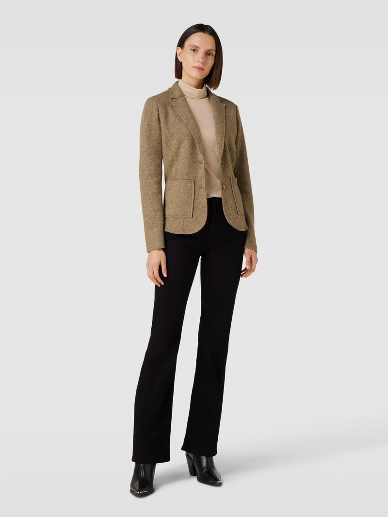 Strickblazer mit Eingrifftaschen in beige meliert