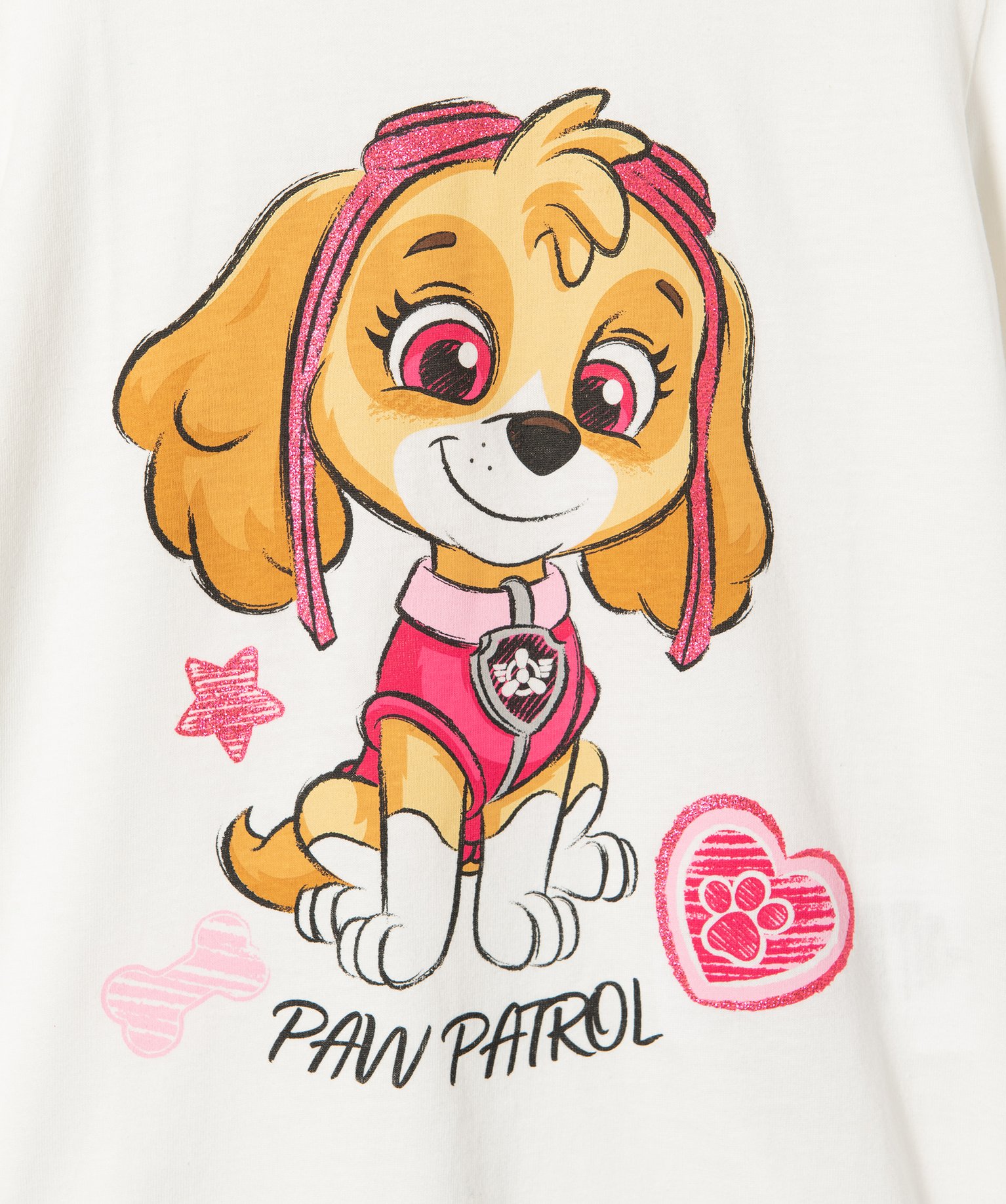 Tee-shirt fille à manches longues avec motif - Pat Patrouille ecru | GEMO