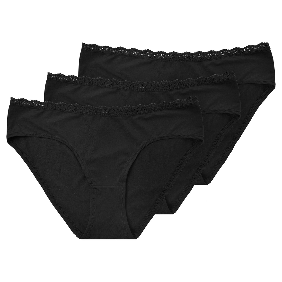 3 Damen Pantys mit Spitzenbund