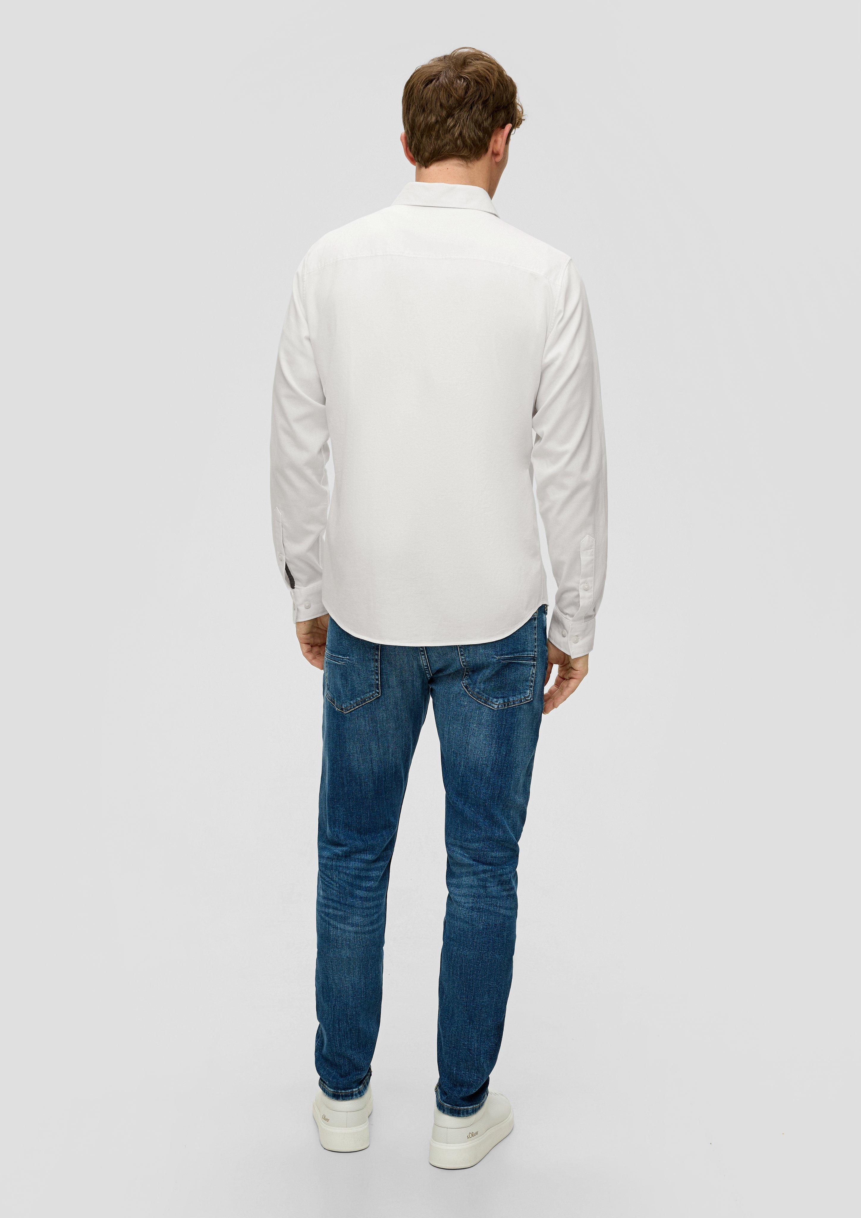 Slim: Langarmhemd mit aufgesetzter Brusttasche  2140657-0120