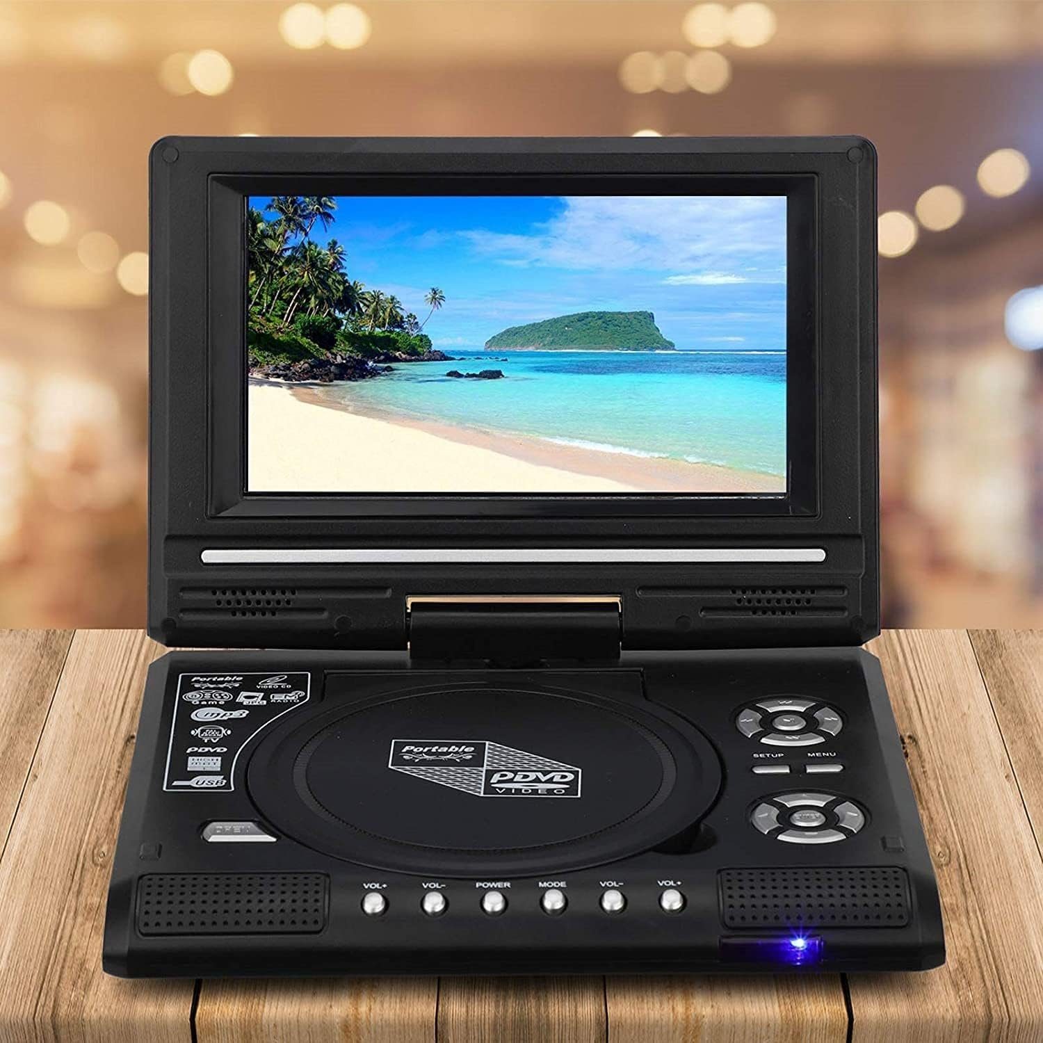 AKKEE Tragbarer DVD Player 270 Grad Drehung DVD-Player (Mit 7,8 Zoll großes klares LCD-Display, Unterstützte Funktionen,Spielfunktion, FM-Funktion)