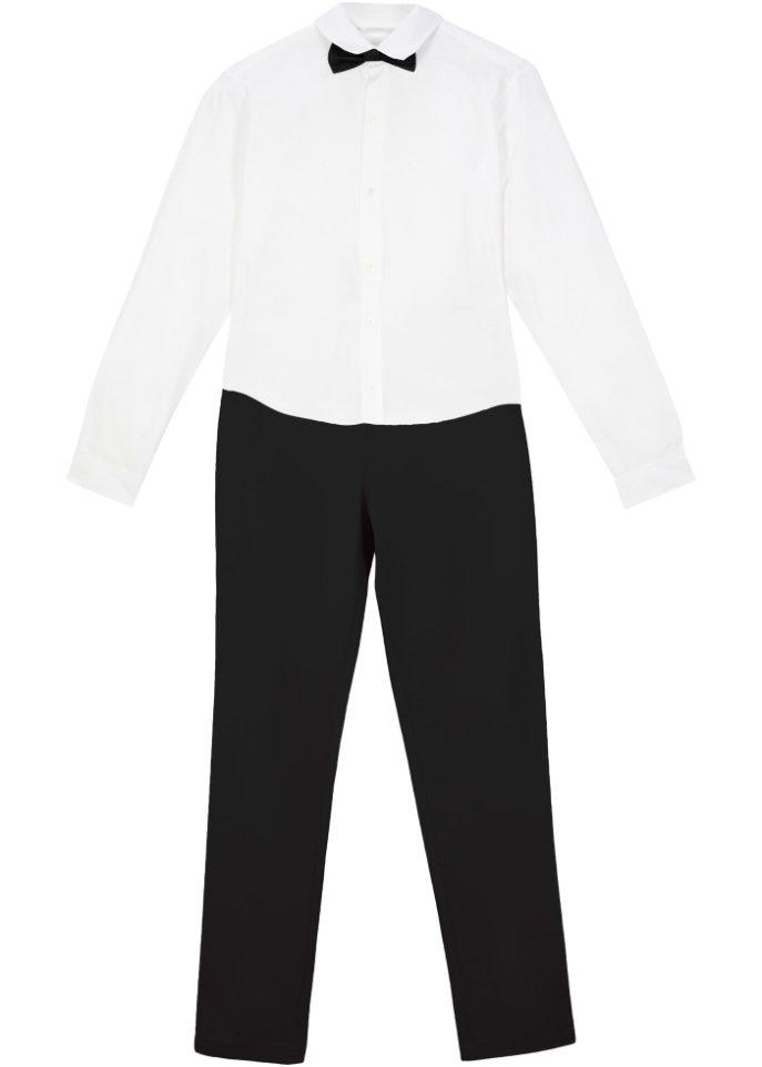 Jungen Chinohose, Hemd, Fliege, festlich (3-tlg.Set)