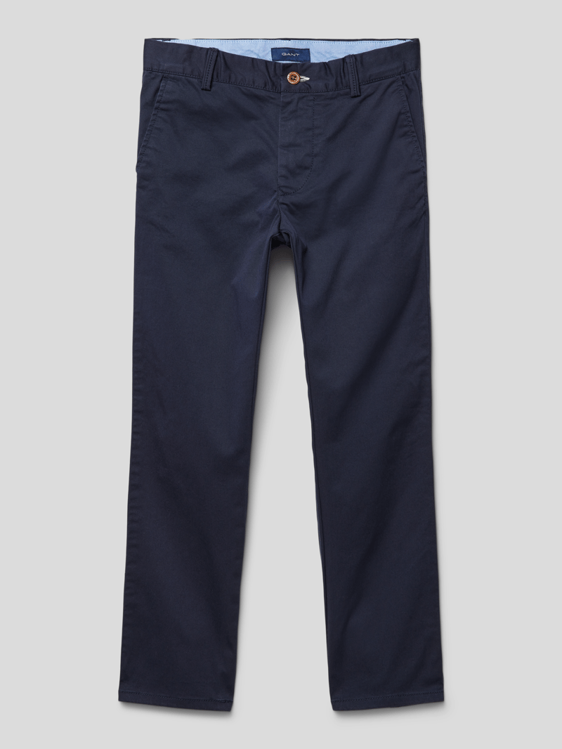 Stoffhose mit französischen Eingrifftaschen in marineblau