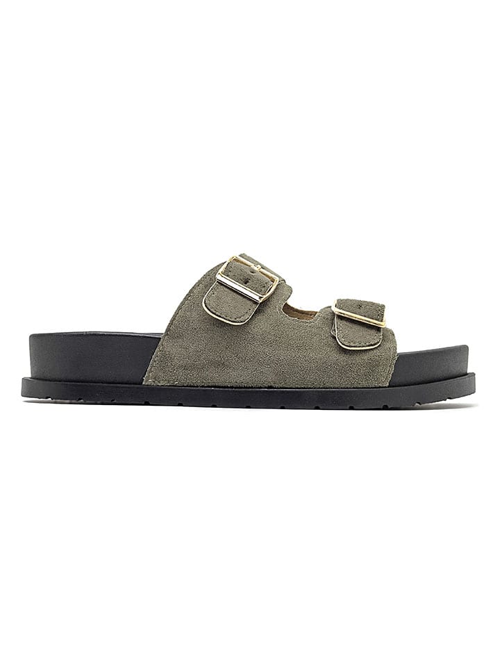 Sixth Sens Pantoletten in Khaki günstig kaufen