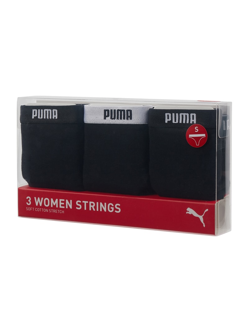 String mit Stretch-Anteil im 3er-Pack in schwarz