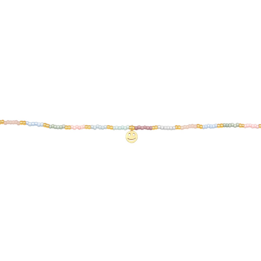 Elli Elli Collier Femmes Choker Emoji Pendentif verre Beads pastel en argent sterling  collier