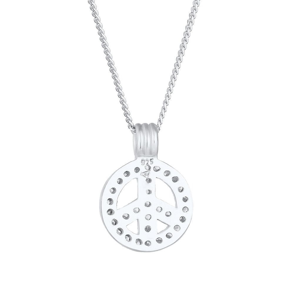 Elli Elli Collier Femmes Pendentif Peace Boho Étincelant avec Cristaux de Zirconium en collier