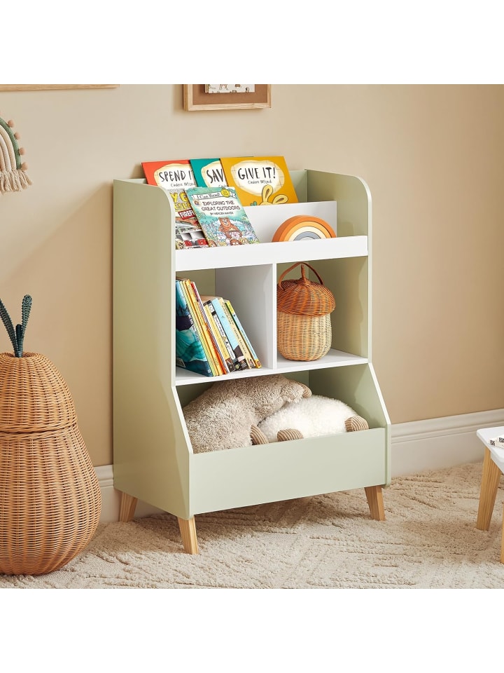 SoBuy Kinderregal in Weiß und Grün - (B)60 x (H)89 x (T)36cm günstig kaufen onesize