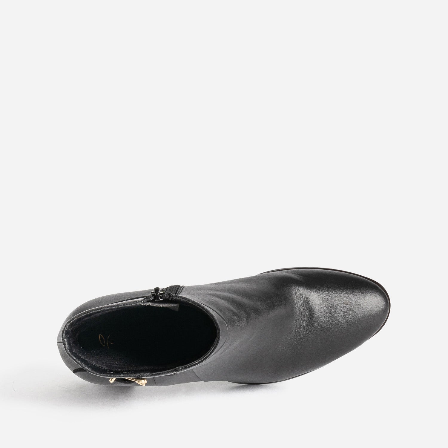 Boots noir éco-conçu en cuir avec bride