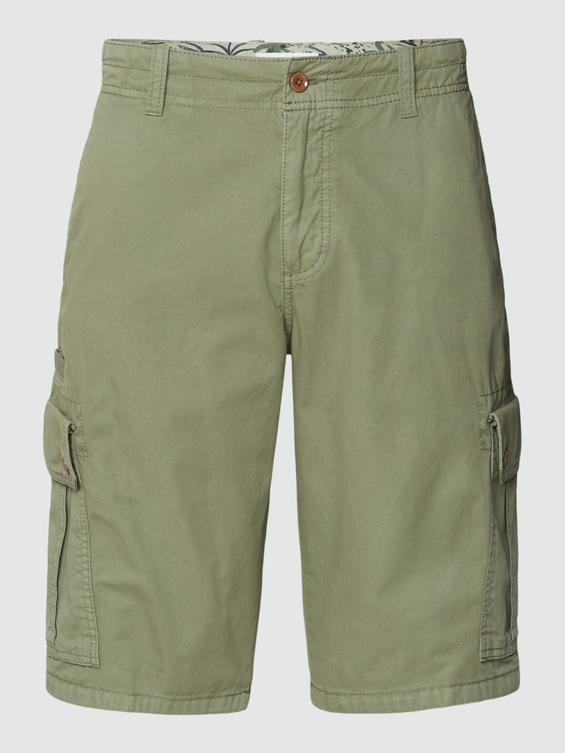Bermudas aus Baumwolle mit Eingrifftaschen in olivgrün