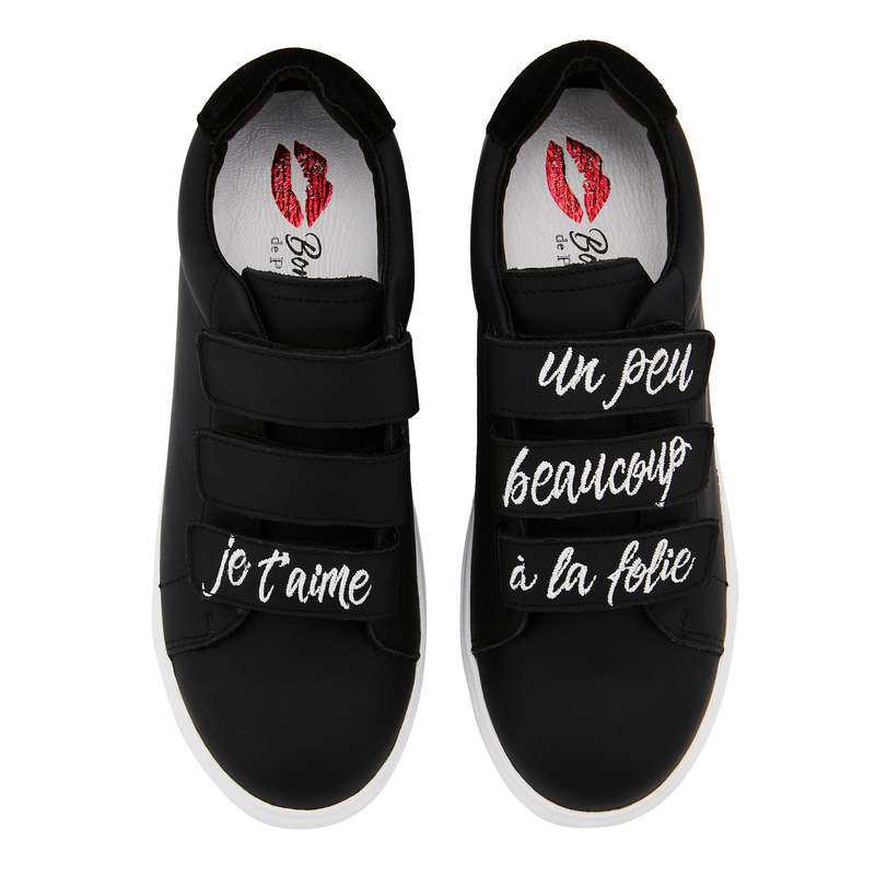 Baskets en cuir Edith je t'aime noir